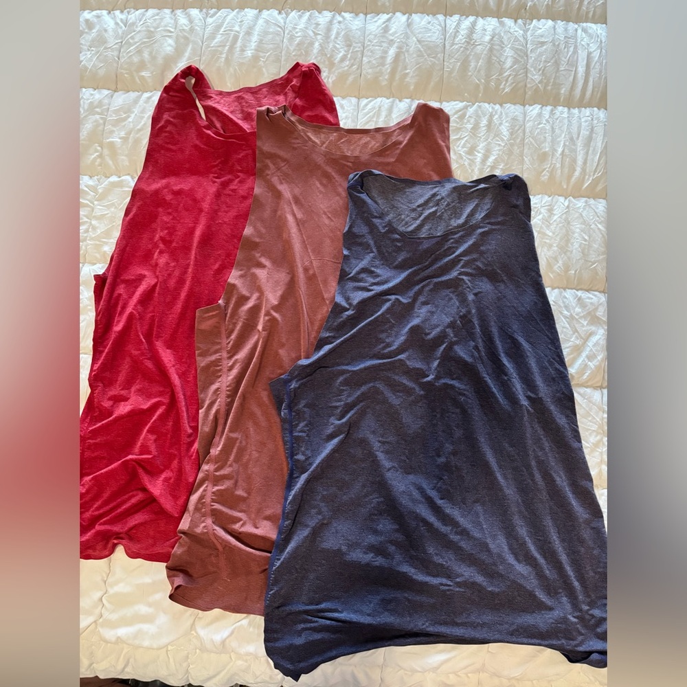 Senita Athletics lot of 3 small Tahoe Tank Tops - Cherry, Marsala and Violet